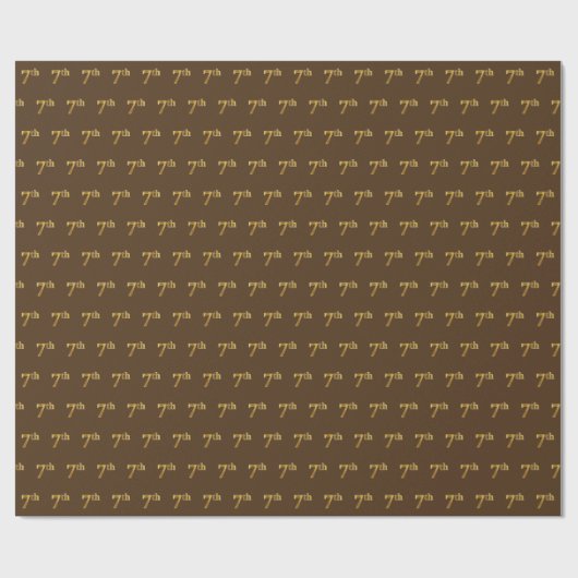 Brown, Faux Gold 7th (7e) Event Cadeaupapier (Vlak)