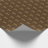 Brown, Faux Gold 7th (7e) Event Cadeaupapier (Hoek)