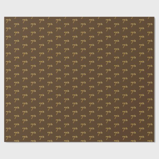 Brown, Faux Gold 7th (7e) Event Cadeaupapier (Vlak)