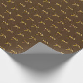Brown, Faux Gold 7th (7e) Event Cadeaupapier (Hoek)