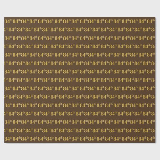 Brown, Faux Gold 84th (84ste) event Cadeaupapier (Vlak)