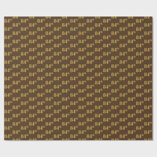 Brown, Faux Gold 84th (84ste) event Cadeaupapier (Vlak)