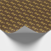 Brown, Faux Gold 84th (84ste) event Cadeaupapier (Hoek)