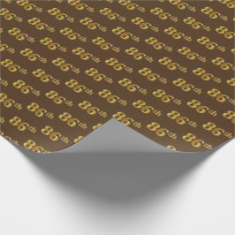 Brown, Faux Gold 86th (86th) Event Cadeaupapier