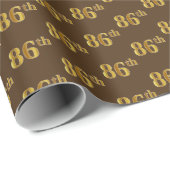 Brown, Faux Gold 86th (86th) Event Cadeaupapier (Rol Hoek)