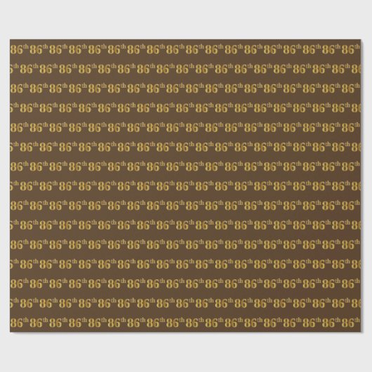 Brown, Faux Gold 86th (86th) Event Cadeaupapier (Vlak)