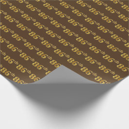 Brown, Faux Gold 86th (86th) Event Cadeaupapier