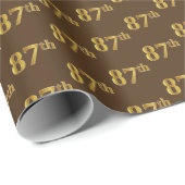 Brown, Faux Gold 87th (87th) Event Cadeaupapier (Rol Hoek)