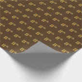 Brown, Faux Gold 8th (8ste) event Cadeaupapier (Hoek)