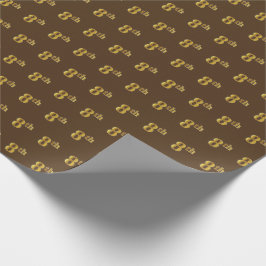 Brown, Faux Gold 8th (8ste) event Cadeaupapier