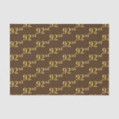 Brown, Faux Gold 92nd (negenennegentig) Event Tissuepapier (Voorkant)