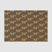 Brown, Faux Gold 94th (negenenenveertig) Event Tissuepapier (Voorkant)
