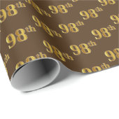 Brown, Faux Gold 98th (negenenennegentig) Event Cadeaupapier (Rol Hoek)