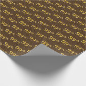Brown, Faux Gold 99th (negenennegentig) Event Cadeaupapier (Hoek)