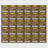Brown, Faux/Imitation Gold, "22nd BIRTHDAY" Cadeaupapier (Vlak)