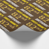 Brown, Faux/Imitation Gold, "82nd BIRTHDAY" Cadeaupapier (Hoek)