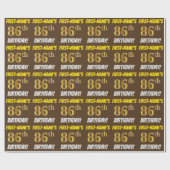 Brown, Faux/Imitation Gold, "86th BIRTHDAY" Cadeaupapier (Vlak)