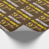 Brown, Faux/Imitation Gold, "97th BIRTHDAY" Cadeaupapier (Hoek)