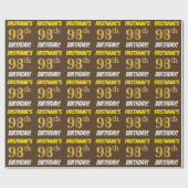 Brown, Faux/Imitation Gold, "98th BIRTHDAY" Cadeaupapier (Vlak)