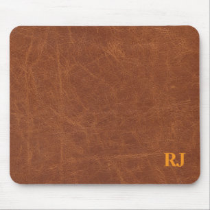 Brown Faux Leather Desk Mat – Stijlvolle Kantoor A Muismat