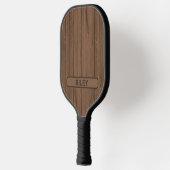 Brown Faux Wood Panel Add Name Monogram Team Pickleball Paddle (Links)