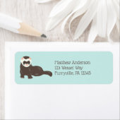 Brown Ferret Mint Green Return-adres Etiket (Insitu)