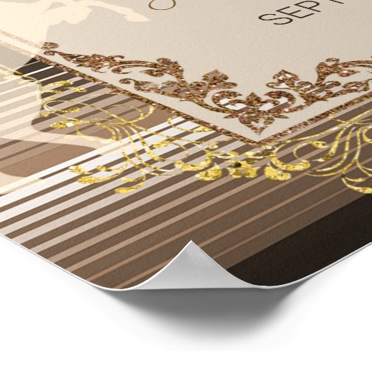 Brown Fiesta Baptism & First Birthday Welcome Sign Poster (Hoek)