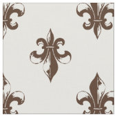 Brown Fleur De Lis Pattern Stof (Close Up)