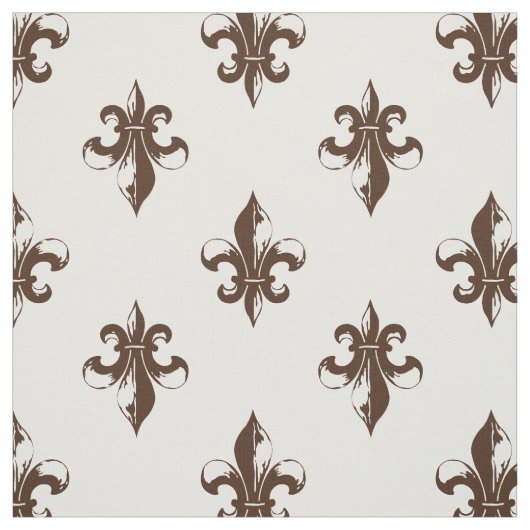 Brown Fleur De Lis Pattern Stof (Swatch)