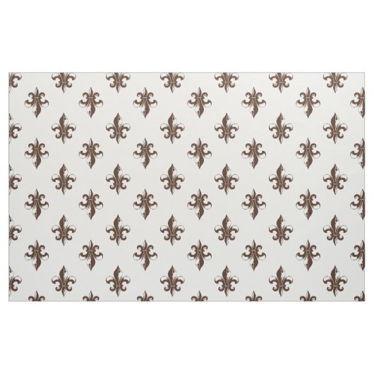 Brown Fleur De Lis Pattern Stof (Fat Quarter)