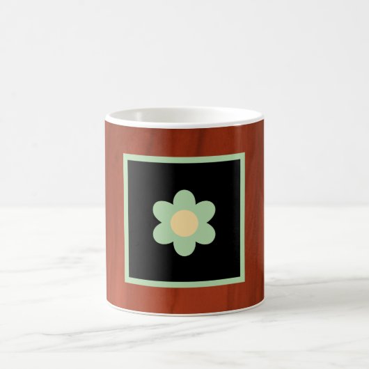 Brown, Floral Coffee Mug Koffiemok (Center)