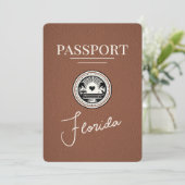 Brown Florida Passport Bewaar de datum Save The Date (Staand voorkant)
