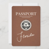Brown Florida Passport Bewaar de datum Save The Date (Voorkant)