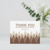 Brown Forest Range Woodland bruiloft dank u Briefkaart (Staand voorkant)