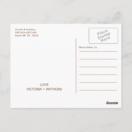 Brown Forest Range Woodland bruiloft dank u Briefkaart (Achterkant)