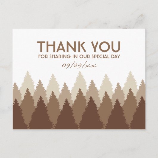 Brown Forest Range Woodland bruiloft dank u Briefkaart (Voorkant)