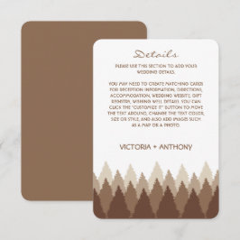 Brown Forest Range Woodland bruiloft detail Informatiekaartje