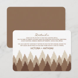 Brown Forest Range Woodland bruiloft detail Informatiekaartje