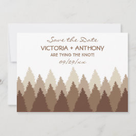 Brown Forest Range Woodland Bruiloft Save The Date