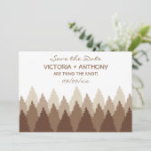 Brown Forest Range Woodland Bruiloft Save The Date (Staand voorkant)
