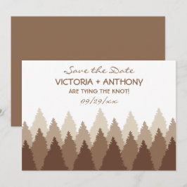 Brown Forest Range Woodland Bruiloft Save The Date