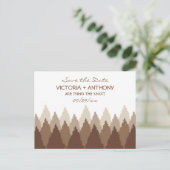 Brown Forest Range Woodland Bruiloft Save The Date Briefkaart (Staand voorkant)