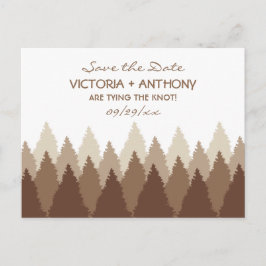 Brown Forest Range Woodland Bruiloft Save The Date Briefkaart