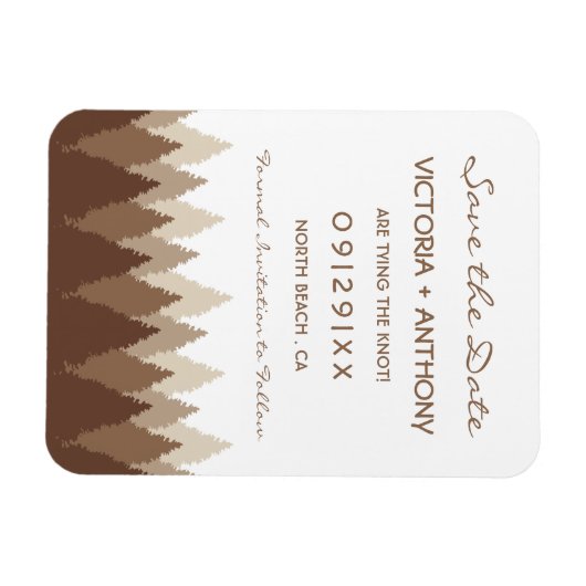 Brown Forest Range Woodland Bruiloft Save The Date Magneet (Horizontaal)