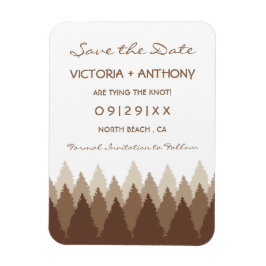 Brown Forest Range Woodland Bruiloft Save The Date Magneet