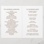 Brown Forest Range Woodland huwelijksprogramma (Achterkant)