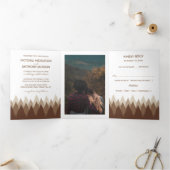 Brown Forest Range Woodland Wedding Suite Drieluik Uitnodiging (Binnen)