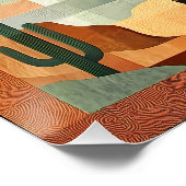 Brown Framed Desert Art Grid – Geometrisch landsch Perfect Poster (Hoek)