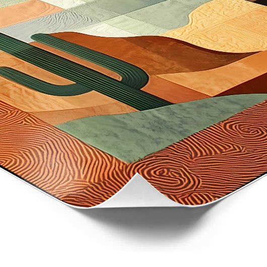 Brown Framed Desert Art Grid – Geometrisch landsch Perfect Poster (Hoek)