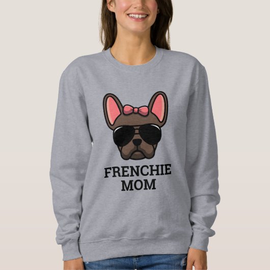 Brown French Bulldog Frenchie Dog mama Trui (Voorkant)
